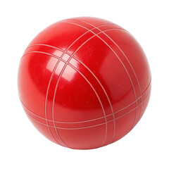 Red Bocce Ball Isolated on White Background
