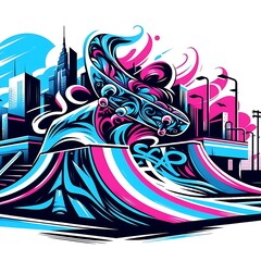 Trendy Skateboard Park Graffiti