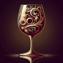 Refined Wine Glass Vintage Label