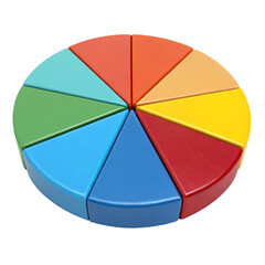 Obraz premium 3D Pie Chart Isolated on White Background 