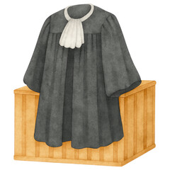 Gray Academic Gown on Wooden Box Graduation Ceremony Law Education