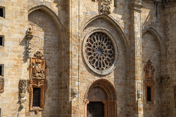 Obraz premium Mondoñedo Cathedral and Episcopal Palace in Galicia, Spain. Gothic and Baroque architecture in a historic medieval town.