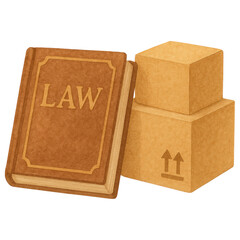 Legal Book Cardboard Boxes Law Studies Delivery Concept