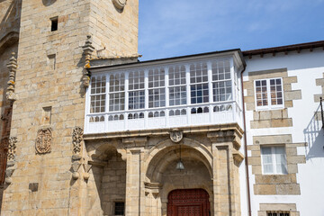 Obraz premium Mondoñedo Cathedral and Episcopal Palace in Galicia, Spain. Gothic and Baroque architecture in a historic medieval town.