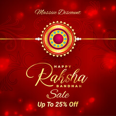 Raksha Bandhan Sale With Up To 25% Off. Rakhi (Wrist Band) Sale. Vector Illustration. Amazing Rakhi Design.