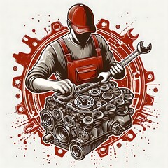 Auto Repair Shop Mechanic Vector