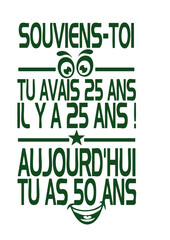 Naklejka premium 50 ans souvenir anniversaire smiley