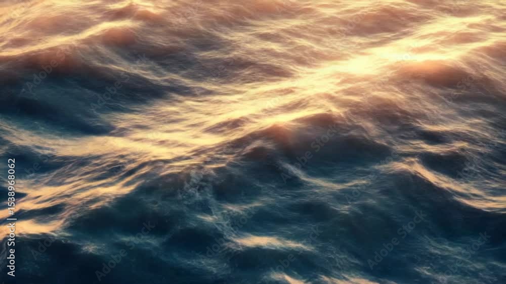 Poster A close-up view of the ocean waves with ripples and foam, perfect for use in travel or adventure-themed projects