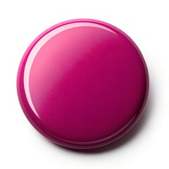Obraz premium Blank Shiny Magenta Circle Button Isolated on White Background
