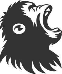 Vector illustration of a orangutan animal drawing silhouette