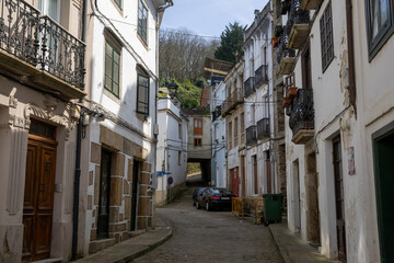Mondoñedo cityscape in Galicia, Spain. Historic streets, traditional houses, and green surroundings capture the authentic charm of northern Spain’s Lugo region.