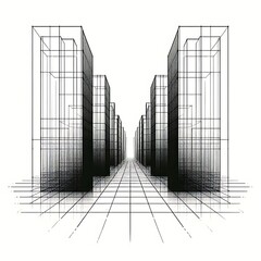 Vanishing Point Geometric Buildings