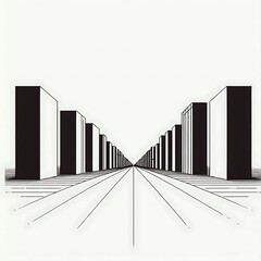 Flat 2D Ink Building Outlines