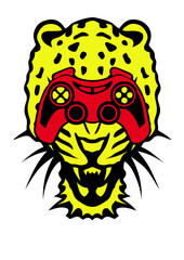 panthere manette jeux oeil joystick geek gamer