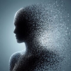 Digital Dissolving Human Silhouette