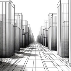 Simplified Geometric City Skyline