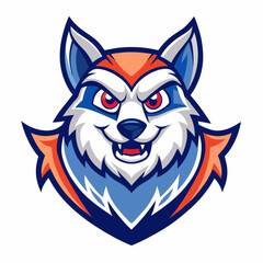 Fototapeta premium Angry wolf head mascot vector illustration, a wild animal design perfect for a tattoo or tribal art symbol