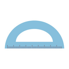 Flat Vector Illustration of Protractor Icon for Math or Geometry