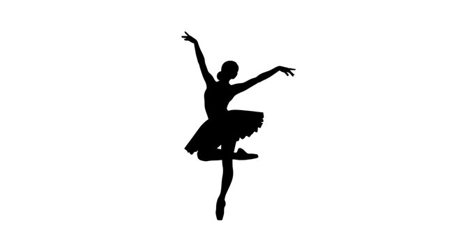 Graceful Ballet Dancer Silhouette Capturing Movement and Artistry in Stunning Black and White