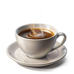 realistic coffee cup with steam.