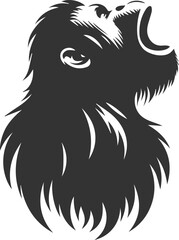 Vector illustration of a orangutan animal drawing silhouette