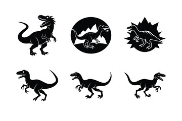 Dinosaur silhouette bundle design.