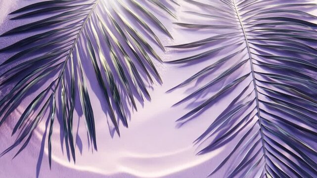 palm tree leaf with water