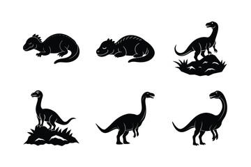 Dinosaur silhouette bundle design.