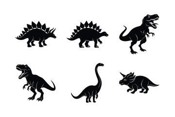 Dinosaur silhouette bundle design.