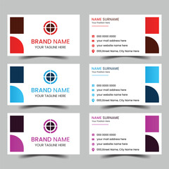 Corporate business card design template set.