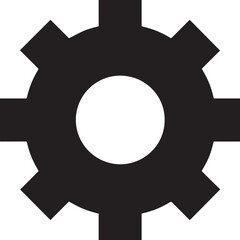Gear Rotation Silhouette in Black | Industrial Cog Icon Illustration Vector Format