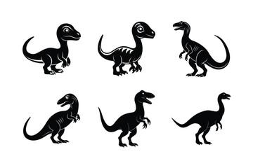 Dinosaur silhouette bundle design.