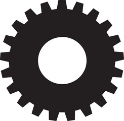 Gear Rotation Silhouette in Black | Industrial Cog Icon Illustration Vector Format