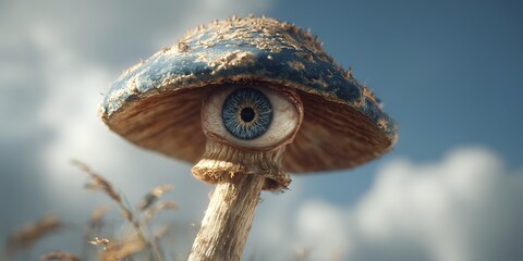 Surreal Mushroom with Eye Psychedelic Fantasy Art