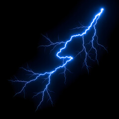 Stunning Blue Lightning Bolt: Dramatic Energy and Power Visual