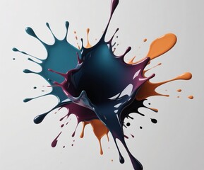 Generative ai image ink splatter effect with modern color palette, minimalist style