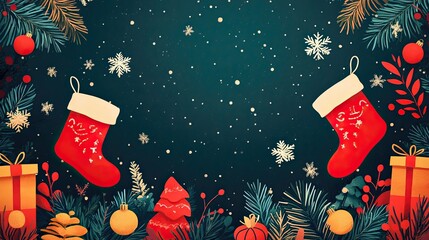 A festive Christmas card design evokes the warmth and joy of the holiday season, featuring holiday-themed elements and vibrant colors to spread cheer and happiness.