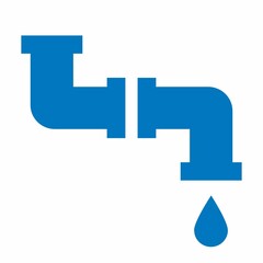 Broken Pipe with Water Drop Icon for Plumbing Issues
