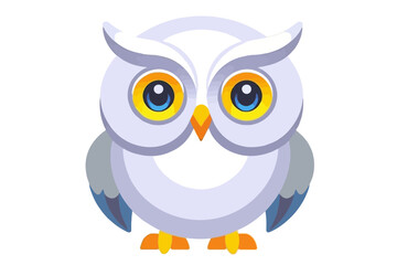Obraz premium Cute Cartoon Owl Illustration-Whimsical Owl Graphic with Big Eyes-Adorable Animal Design-Perfect for Kids and Nature Lovers-High Resolution Owl Clipart