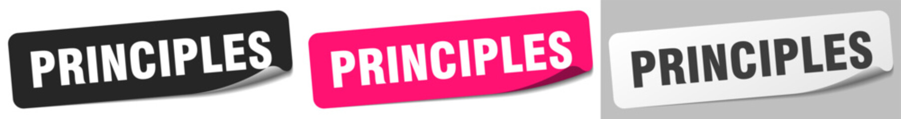principles sticker. principles sticker set on white background