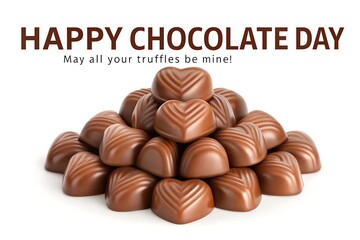 Fototapeta premium Happy chocolate day heart shaped truffles