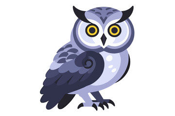 Fototapeta premium Cute Cartoon Owl Illustration-Isolated Bird Vector Image-Adorable Animal Graphic-Perfect for Kids Designs-Nature Clipart-Wildlife Art-Owl Mascot Design