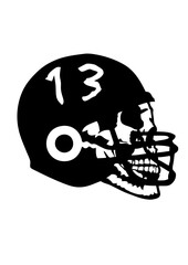 casque football usa americain tete de mort crane numero 13