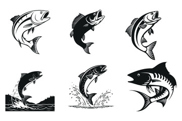 Fototapeta premium Tribal and Realistic Fish Vector Set for Illustrators Design