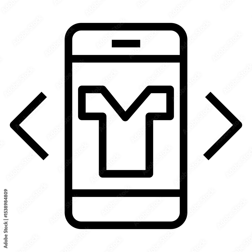 Poster digital try on vector icon