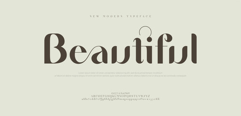 Beauty luxury elegant modern logo font alphabet . Typography beautiful minimal elegant sans fonts fashion wedding vintage retro logos. vector illustration
