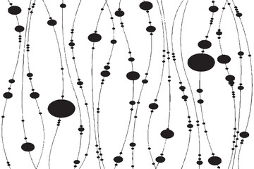 Abstract Black and White Beaded Curtain Pattern