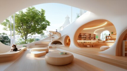 Sleek and innovative ultra-modern cat hotel featuring custom-designed individual cat pods for a comfortable and private pet accommodation experience.