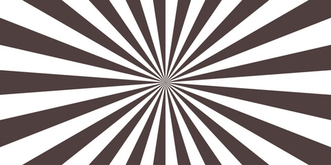 Abstract dynamic radial burst pattern with alternating coffee and white spiraling rays. Dynamic sense of energy, reminiscent of retro posters or optical art. Sunburst background.