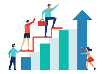Fototapeta premium business man with graph vector